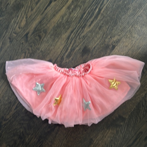 Popatu Other - Popatu Girls Tutu Skirt - pink tulle with gold and silver stars 3-4 - excellent